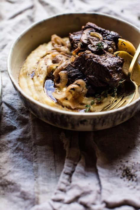 Cider Braised Short Ribs, Crockpot Cider, Braised Short Ribs Recipe, Butter Mashed Potatoes, Short Ribs Recipe, Rib Meat, Sage Butter, Braised Short Ribs, Half Baked