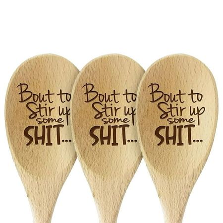 2023 Funny Spoons Bout To Stir Up Some Engraved Funny Wooden Spoon Funny Housewarming Gift Basket Ideas Prank Features: 2023 Christmas Gift Funny SpoonsThe "Bout to Stir Up Some " Spoons is the ultimate joke, prank or Christmas gift. Every use of it sparks laughter and , making your kitchen activities more entertaining. It's not just a wooden spoon; it's a way of life and a of humor. Crafted with LoveEach spoon is meticulously made from high-quality, beechwood to ensure both durability and a natural charm that will withstand the test of time. Its smooth finish and comfortable handle make it a addition to your kitchen. Easy Grip Long HandleWith a 12-inch long handle, there's no need to bend or reach too far. Stir and mix with ease, ensuring comfort and control in your cooking tasks. It's yo Funny Kitchen Utensils, Christmas Gifts To Make For Family, Christmas Marketing Gifts, Housewarming Gift Basket Ideas, Housewarming Favors, Engraved Wooden Spoons, Engraved Spoons, Spoon Engraved, Engraving Gifts