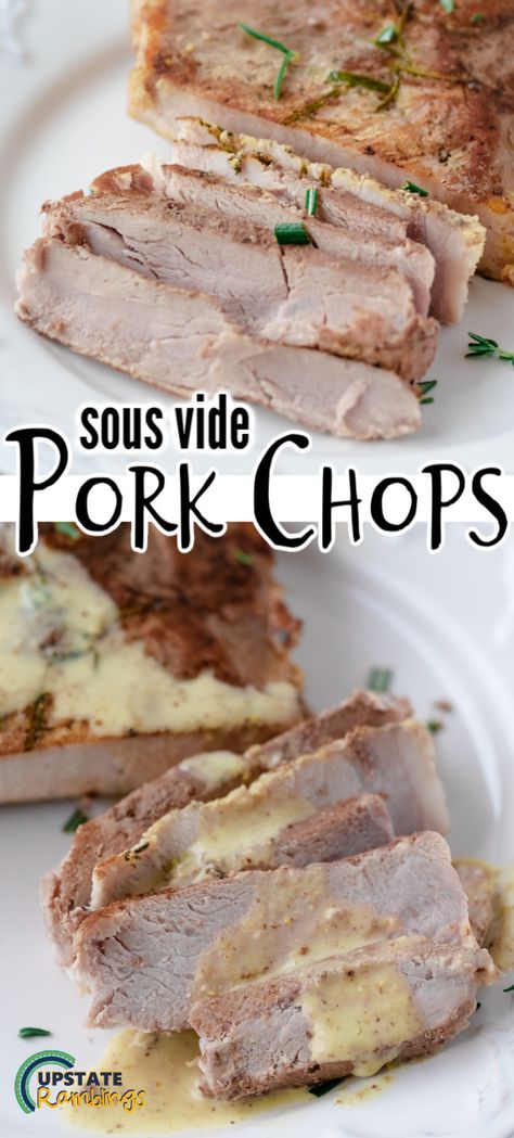 Sous Vide Recipes Chicken, Sous Vide Pork Chops, Sous Vide Lamb, Sous Vide Chicken Breast, Sous Vide Pork, Sous Vide Chicken, Mustard Cream Sauce, Ribeye Steak Recipes, Mushroom Cream Sauces