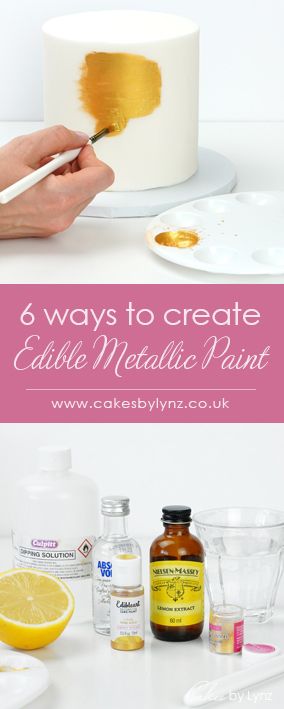 Best 6 ways To create edible metallic paint for your cakes How To Use Luster Dust Royal Icing, Metallic Drip Cake, How To Make Metallic Gold Royal Icing, How To Make Edible Paint, How To Use Luster Dust On Buttercream, How To Make Edible Gold Paint, How To Use Gold Dust On Cake, Gold Flakes On Cake, How To Paint Fondant