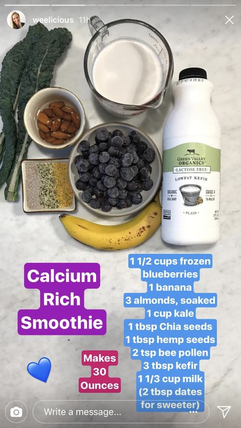 Calcium Rich Smoothie Calcium Foods, Holistic Meals, Juice Ideas, Pregnancy Meals, Glow Up Guide, Healthy Fruit Smoothies, Easy Healthy Smoothies, Calcium Rich Foods, Kale Smoothie