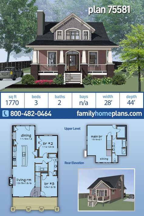 Includes a cozy dining nook that optimizes space and enhances functionality. Small House Plans One Floor, Traditional Neighborhood Development, New Home Plans, Cottage Craftsman, Bungalow Cottage, Sims 4 House Plans, Building A Tiny House, Best Tiny House, Small House Floor Plans