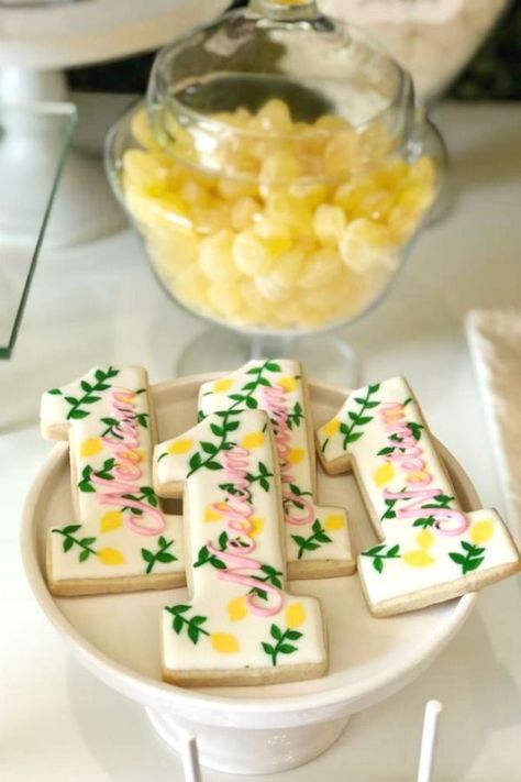 Lime Birthday Party, 1st Birthday Cookies, 1st Bday Party, Lemon Themed Party, 1st Birthday Party For Girls, Girls Birthday Party Themes, Baby Birthday Themes, Lemonade Party