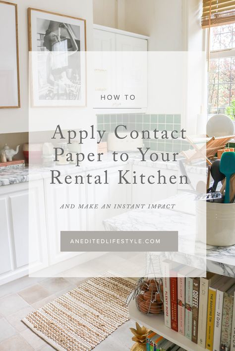 Contact Paper Countertop, Rental Kitchen Makeover, Apartment Hacks, Rental Kitchen, Rental Decorating, Art Food, Farmhouse Style Kitchen, Apartment Kitchen, Contact Paper