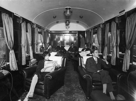 Furnished like living rooms, they came complete with armchairs, drapes, and carpeting. Waterloo Station, Great Western Railway, Rail Transport, Indian Railways, Vintage Train, Train Car, Ways To Travel, Photo Puzzle, Train Travel