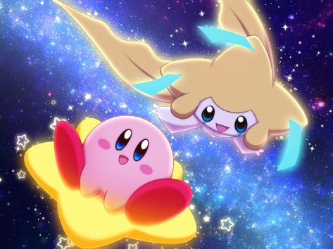 Video Game #Crossover Jirachi (Pokémon) #Kirby #Pokémon #720P #wallpaper #hdwallpaper #desktop Kirby And The Amazing Mirror, Video Game Crossover, Kirby Pokemon, Mirror Wallpaper, Pokemon Crossover, Pokemon Painting, Vanessa Kirby, Retro Gaming Art, Kirby Art