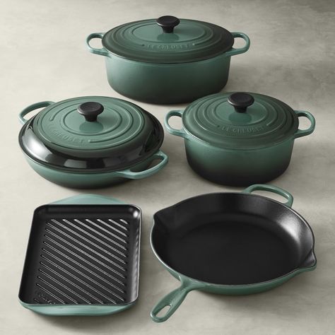 Le Creuset Signature Cast-Iron 8-Piece Cookware Set | Williams Sonoma Le Creuset Cookware, Enameled Cast Iron Cookware, Gas Stoves, Williams Sonoma Home, Pip Studio, Cooking Gadgets, Enameled Cast Iron, Cast Iron Cookware, Cookware Sets