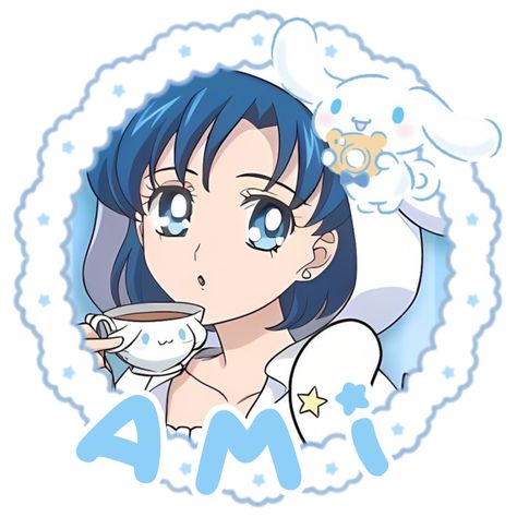 Ami Mizuno Icon, Sailor Mercury Pfp, Sailor Mercury Icon, Rentry Image, Ami Mizuno, Moon Icon, Banner Ideas, Nintendo Characters, Sailor Moon Manga