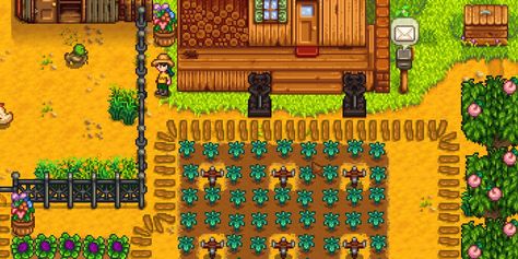 Stardew Valley A Complete Guide To Sprinklers Stardew Valley Farm Layout, Stardew Valley Farm, Farm Layout, Rock Border, Garden Rock Border, Sprinklers, Edging Ideas, Stardew Valley, Ideas Garden