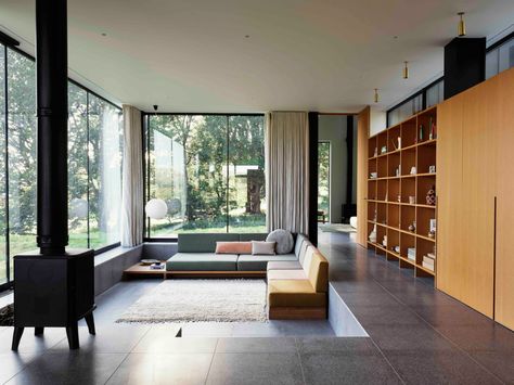 Sunken Living Room, London Interior, Edwardian House, Built In Seating, Highland Homes, Elle Decor, Modern Living Room, Holiday Home, Interior Architecture