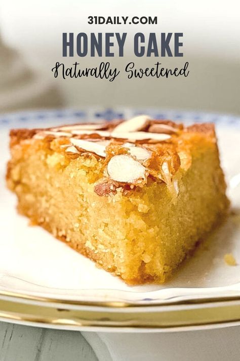 This naturally sweetened Honey Cake is an incredibly tender, melt-in-your-mouth dessert recipe you'll love. It's easy to make in a round cake pan and is irresistibly moist and delicious, making it perfect for any occasion... anytime! Cake Sweetened With Honey, Desserts Made With Honey No Sugar, Desserts With Honey Instead Of Sugar, Desserts Sweetened With Honey, Honey Dessert Recipes, Honey Recipes Dessert, Honey Cake Recipe Easy, Adorable Desserts, Honey Cakes