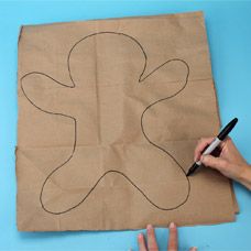 How to make a recycled paper bag gingerbread man Paper Bag Gingerbread Man, Stuffed Gingerbread Man, Newspaper Pencils, Christmas Lesson Plan, Gingerbread Man Crafts, Craft Project Ideas, Christmas Lesson, Paper Bag Crafts, Gingerbread Crafts