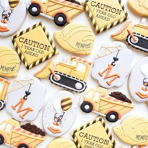 Construction Cookies, Construction Theme Birthday Party, Construction Theme Party, 2nd Birthday Boys, Second Birthday Ideas, Themed Cookies, 2nd Birthday Party Themes, Construction Birthday Parties, Trucks Birthday Party