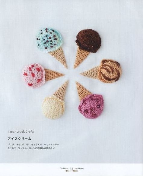 Virkatut jäätelöt Astuces Diy, Crochet Food, Pola Sulam, 자수 디자인, Simple Embroidery, Sewing Embroidery Designs, Embroidery Needles, Embroidery Craft, Embroidery Inspiration