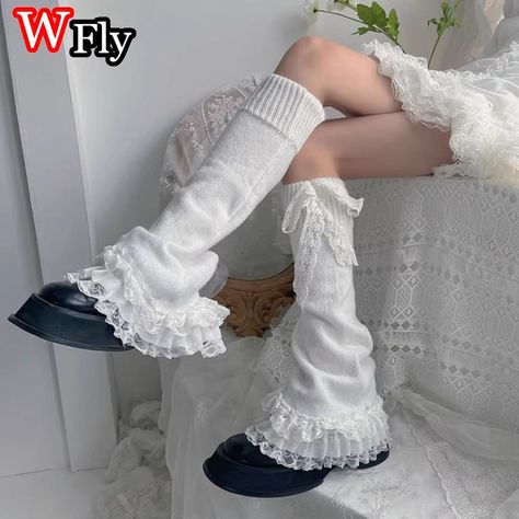 Gothic Harajuku multilayer lace horn hosiery niche Lolita Millennium Y2K Spice Girl pile pile socks Lace Leg Warmers, Gothic Harajuku, Lace Outfit, Sweet Lolita, Spice Girls, Really Cute Outfits, Look Your Best, Character Outfits, Dream Clothes