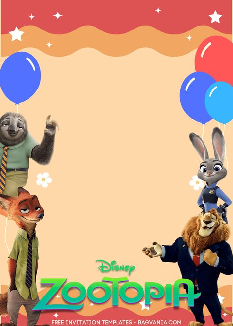 Download 7+ Colorful And Fun Zootopia Canva Birthday Invitation Templates #free #freeinvitation2019 #birthday #disney #invitations #invitationtemplates Zootopia Crafts, Disney Zootopia, Disney Invitations, Birthday Disney, Free Invitation Templates, Free Birthday, Zootopia, Like Instagram, Templates Free