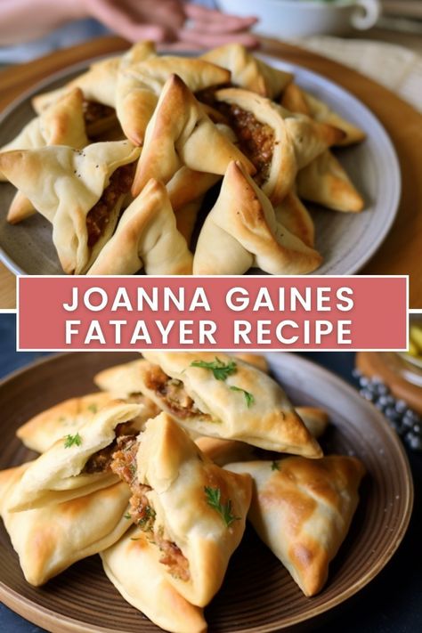 Fatayer Recipe Joanna Gaines, Fatayer Recipe, Joanna Gaines Recipes, Savory Pastries, Types Of Pastry, Chip Gaines, Shredded Hash Browns, Savory Pastry, Recipe From Scratch