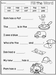 Language Art Worksheets For Kindergarten, Language Arts For Kindergarten, Sentences For Kindergarten, First Grade Reading Comprehension, Reading Comprehension For Kids, English Grammar For Kids, Cvc Words Kindergarten, Kindergarten Phonics Worksheets, English Worksheets For Kindergarten