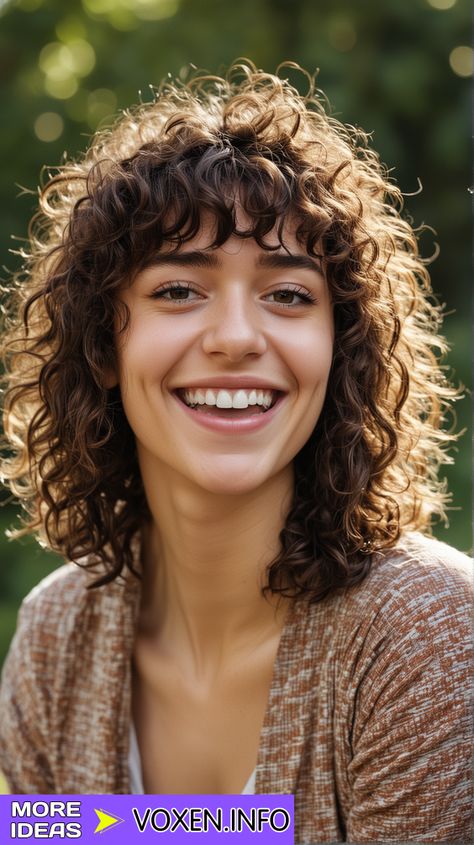 Curly Shag With Curtain Bangs, Curtain Bangs Short Hair Curly, Short Haircuts With Curtain Bangs, Shag With Curtain Bangs, Haircuts With Curtain Bangs, Short Hair Curly, Curly Shag, Shag Cut, Curtain Bangs Short Hair