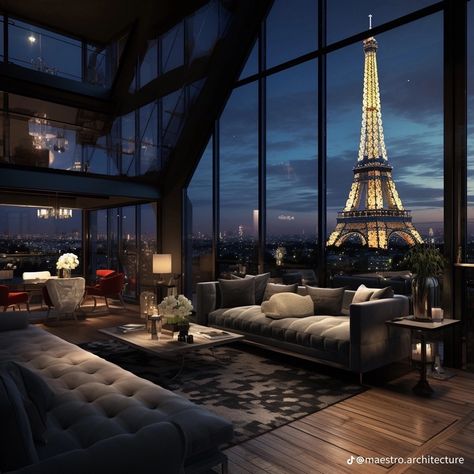 Paris Penthouse, Mansion Rooms, Room With A View, Parisian Apartment, Design Apartment, Paris Apartments, Dream Living, Luxury Homes Dream Houses, Room Makeover Bedroom