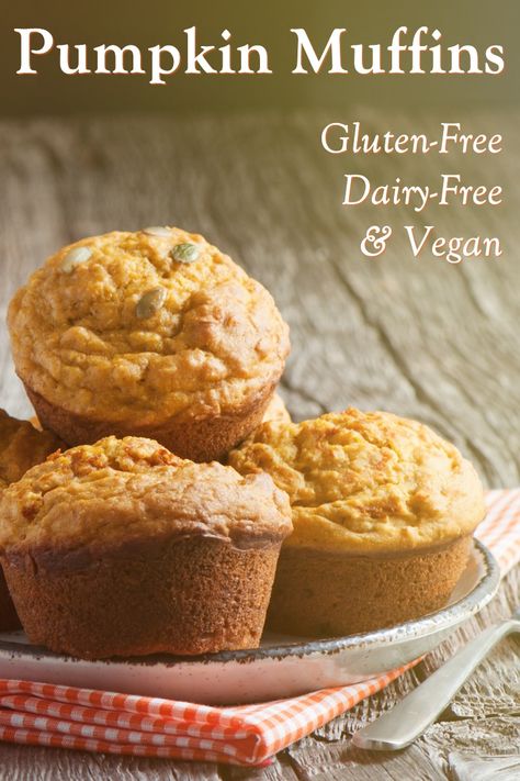 Gluten-Free Vegan Pumpkin Muffins Recipe (made with Oat Flour!) Vegan Gluten Free Pumpkin Muffins, Oat Flour Pumpkin Muffins, Pumpkin Muffins Recipe, Vegan Pumpkin Muffins, Gluten Free Pumpkin Muffins, Pumpkin Muffin Recipes, Spice Muffins, Vegan Muffins, Dessert Toppings