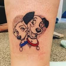 Disney Dog Tattoos, Dalmatians Tattoo, 101 Dalmatians Tattoo, Dalmatian Tattoo, Collar Tattoo, Pongo And Perdita, 2023 Tattoo, Disney Sleeve, Blue Dog Collar