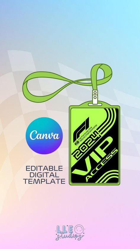 ** This item is a SELF-EDITED DIGITAL TEMPLATE which is INSTANTLY customizable via CANVA (FREE). Nothing physical is shipped to you. ** Welcome to the ULTIMATE addition to your racing-themed festivities! 🏎️💨 Elevate your party experience with our customizable Paddock Pass. Designed for motorsport enthusiasts and detail-oriented party planners alike, this printable pass grants your guests exclusive access to the electrifying world of Formula One. Whether you're hosting a birthday bash, a viewing party for the latest Grand Prix, or simply celebrating the thrill of the race, our editable pass lets you tailor each badge to suit your event's unique style and flair. Simply download, personalize with the event details, and print as many copies as you need for an authentic touch of Formula One e All Access Pass Design, Event Pass Design, Paddock Pass F1, F1 Template, F1 Theme Party Birthday, Event Badge Design, F1 Party, Formula 1 Tickets, Mises En Page Design Graphique