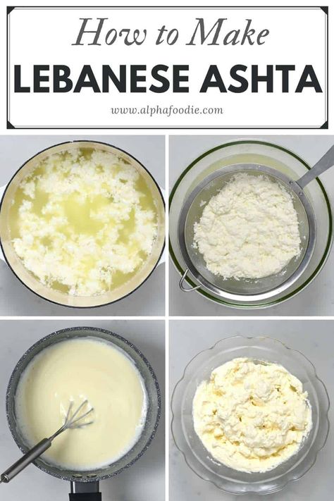 Lebanese Ashta Recipe, Lebanese Sweets Recipes, Ashta Dessert, Lebanese Recipes Desserts, Ramadan Sweets Arabic Dessert, Ashta Recipe, Mediterranean Sweets, Lebanese Desserts Recipes, East Dessert Recipes