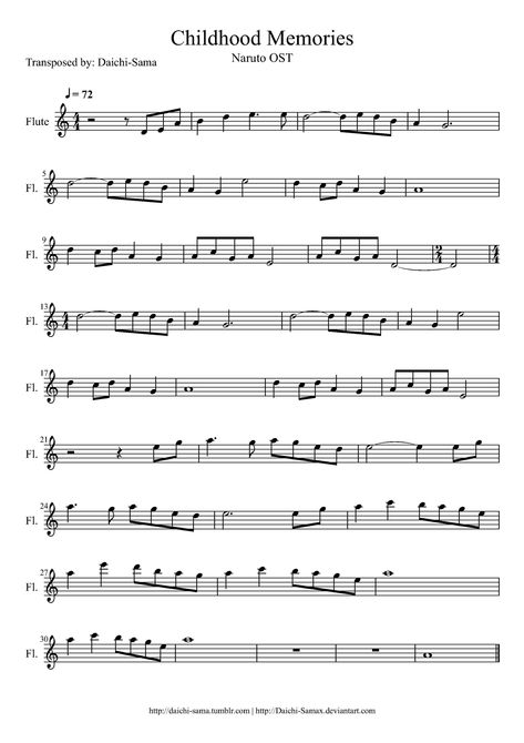 Naruto Childhood, Anime Sheet Music, Free Flute Sheet Music, Learning Music Notes, Free Violin Sheet Music, Sheet Music With Letters, Cello Sheet Music, Clarinet Sheet Music, Saxophone Sheet Music