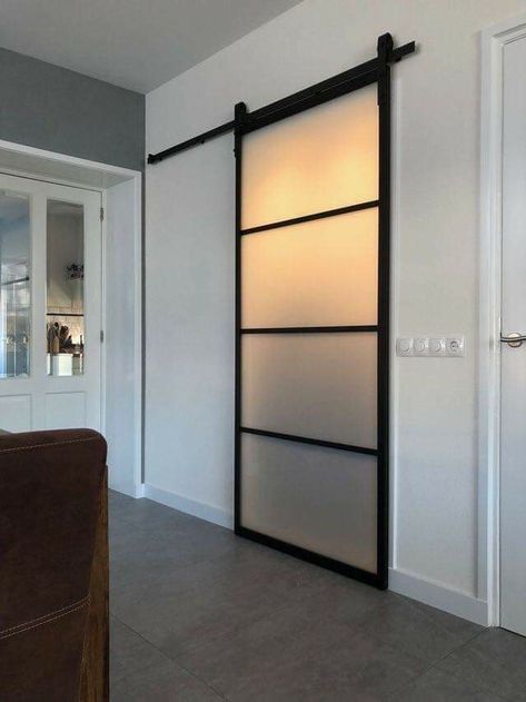 Sliding Door Bathroom, Aluminium Door Design, Sliding Bathroom Doors, Door Aluminium, Pintu Interior, Bathroom Barn Door, The Most Beautiful Pictures, Slide Door, Internal Sliding Doors