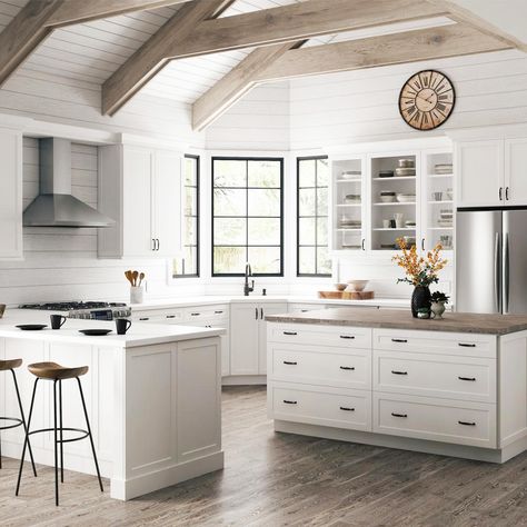 Axstad - IKEA White Matte Doors and Drawer Fronts Kitchen Cabinet With Glass Doors, Cabinet Installation, Stock Kitchen Cabinets, Home Depot Kitchen, White Shaker Kitchen, Ikea Kitchen Design, Refacing Kitchen Cabinets, White Shaker Cabinets, Ikea Cabinets