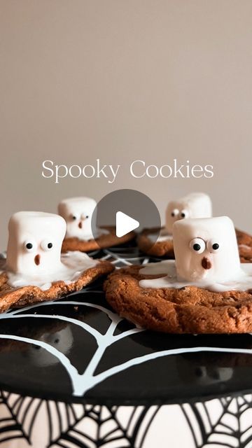 22K views · 1.7K likes | ChampagneAng | Ang Sturino on Instagram: "Follow @champagneang for Halloween 👻 Just here for the booos and delish cookies. It’s October so of course we need to kick off our Halloween recipe series 🖤👻   Spooky Ghost Cookies:  - chocolate chunk pilsbury cookies. Or your fave choco chip cookie recipe  - icing sugar or white chocolate  - large marshmallows  - melted dark chocolate  - candy eyes   #ghostcookies #ghostdessert #ghostcookie #ghostmarshmallows #halloweendesserts #halloweendessert #halloweencookies #halloweenbaking #halloweentreats #halloweentreat #halloweentreatboxes #halloweenrecipes #halloweenrecipe #fallbaking #fallrecipes #fallrecipe #falldesserts #falldessert #halloween2023 #halloweenbaking #halloweenaesthetic" Chocolate Chip Halloween Cookie, Ghost Desserts, Choco Chip Cookie, Large Marshmallows, Candy Eyes, Choco Chip Cookies, Dark Chocolate Candy, Halloween Treat Boxes, Marshmallow Cookies