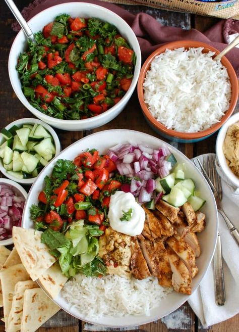 Chicken Shawarma Rice, Shawarma Rice, Onion Hummus, Buddha Bowl Sauce, Chicken Shawarma Recipe, Shawarma Recipe, Homemade Hummus, Chicken Shawarma, Fun Recipes