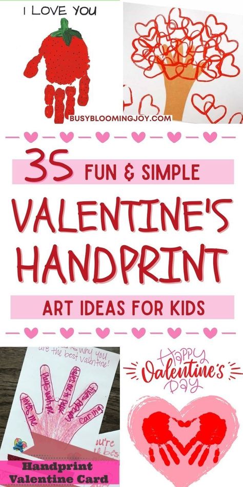 Heart Handprint Craft, Valentine’s Day Projects For Infants, Hand Print Valentines Crafts Kids, Handprint Valentines Crafts For Kids, Handprint Art For Toddlers, Valentines Day Handprint Art, Valentine Handprint Art, Art Ideas For Toddlers, Handprint Art Ideas