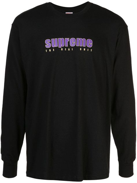 Supreme logo T-shirt - Black White Supreme, Black Supreme, Supreme Clothing, Supreme Logo, Younger Brother, Baggy Clothes, Script Logo, The Supreme, Summer 2019