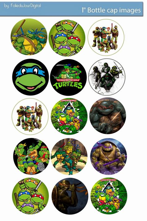 Free Bottlecap Images, Bottle Cap Jewelry, Bottle Cap Necklace, Ninja Turtle Party, Ninja Turtle Birthday, Bottle Cap Art, Cap Art, Turtle Party, Craft Images