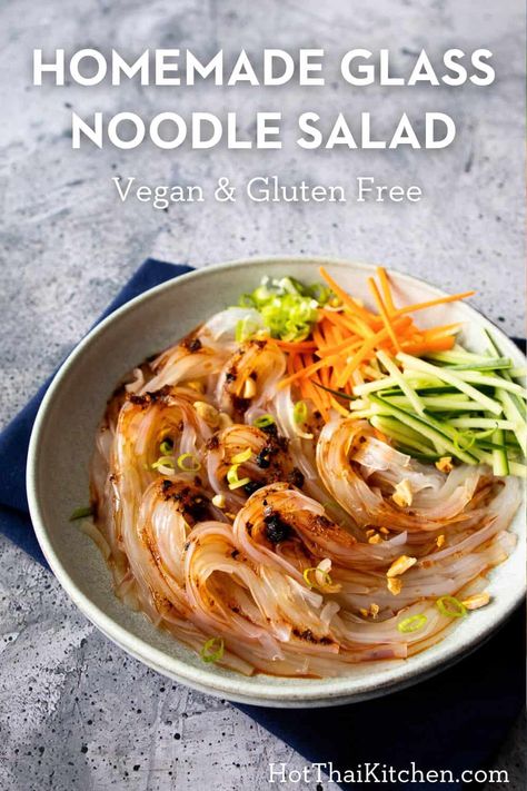 Jar Noodles Recipes, Glass Noodles Recipe Healthy, Asian Glass Noodle Recipes, Vegan Glass Noodles, Thai Glass Noodles, Tofu Glass Noodles, Healthy Light Lunches, Asian Food Appetizers, Thai Recipes Noodles