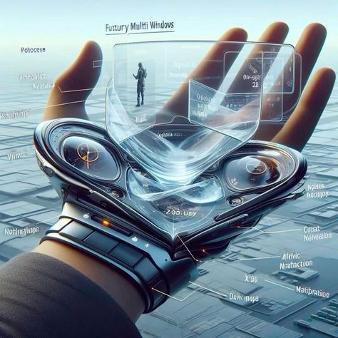 Future Phone Concept, 2050 Future Technology, Transparent Technology, Futuristic Technology Concept Art, Anime Technology, Iphone Concept, Cyberpunk Phone, Smartphone Concept, Future Technology Gadgets