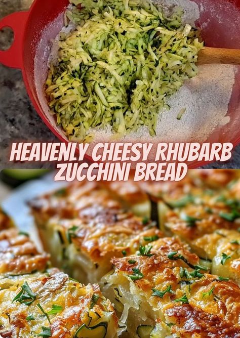 Hidden Recipes | This Heavenly Cheesy Rhubarb Zucchini Bread brings a unique twist to traditional zucchini bread with the tanginess of rhubarb and the richness of chee... | Facebook Rhubarb Zucchini Bread, Zucchini Bread, Rhubarb, Zucchini, Twist, Bread, Yummy Food