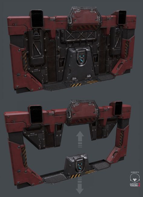 Mech Hangar, Scifi Door, Futuristic Door, Spaceship Door, Scifi Environment, Scifi Interior, Sci Fi Architecture, Sci Fi Props, Hard Surface Modeling