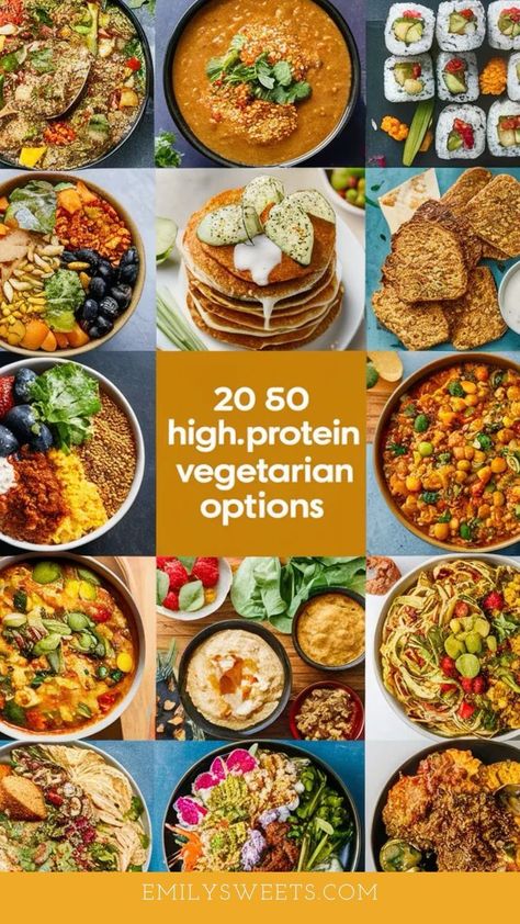 Discover 20 high-protein vegetarian options that are both delicious and satisfying. Packed with protein-rich ingredients like lentils, chickpeas, tofu, quinoa, and tempeh, these meals will keep you full and energized throughout the day. From hearty curries and salads to protein-packed bowls and stir-fries, these recipes are perfect for vegetarians looking to increase their protein intake without sacrificing flavor. Ideal for meal prep or quick weeknight dinners! Tofu Quinoa, High Protein Vegetarian, Protein Vegetarian, High Protein Vegetarian Recipes, Vegetarian Meal Prep, Protein Intake, Vegetarian Salads, Protein Rich Foods, Breakfast Tacos