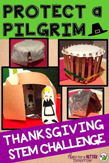 Thanksgiving STEM Challenge: In Protect-a-Pilgrim, students build a shelter designed to protect Pilgrims from wind, rain, and snow. Includes modifications grades 2 - 8. Pilgrim Stem Activities, Thanksgiving Stem Activities Elementary, Thanksgiving Steam Activities For Kids, 4th Grade Thanksgiving Crafts, Thanksgiving Stem Activities For Kids, Thanksgiving Activities For Elementary, November Stem, Thanksgiving Stem Activities, Thanksgiving Stem