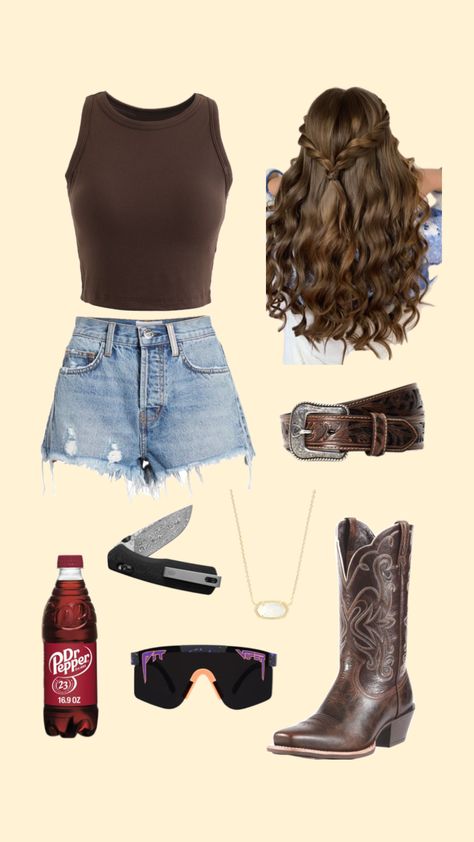 #outfit #outfitinspo #western #country #lilyruth1701 Country Line Dancing Outfit Summer, Street Dance Outfit Country, Western Outfits Women Summer Shorts, Line Dancing Outfit Country, Line Dancing Outfit Country Women, Western Summer Outfits Shorts, Country Dance Outfit, Country Music Festival Outfits, Slightly Country Outfits