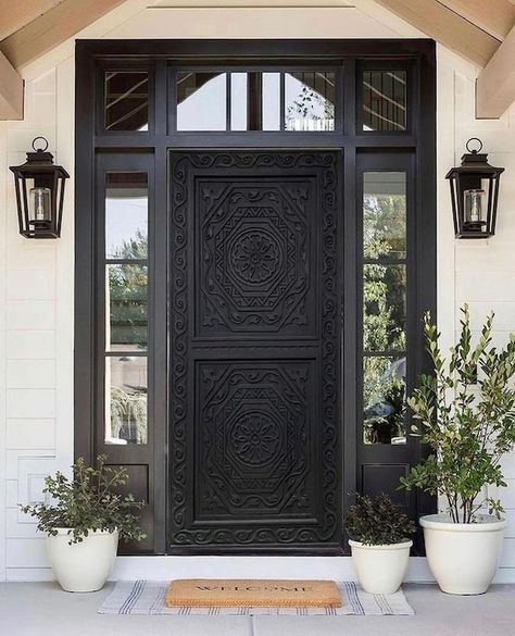 Interior Exterior Doors, Dark Home Decor, Goth Home, Dark Home, Decoration Inspiration, Gothic House, Beautiful Doors, Custom Door, Decor Minimalist