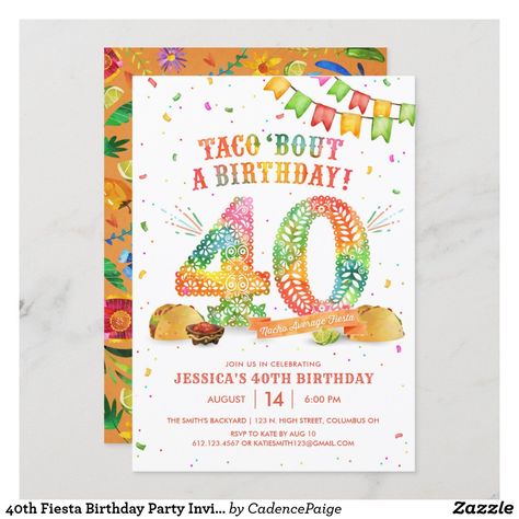 40th Fiesta Birthday Party, 40th Birthday Fiesta, 40th Fiesta, 10th Birthday Invitation, Birthday Fiesta, Anniversary Party Invitations, Fiesta Birthday Party, 21st Birthday Invitations, Mexican Theme