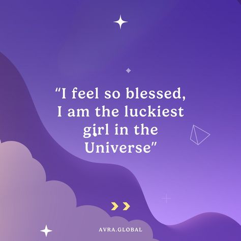 Lucky Girl Affirmations that CHANGED my life 🤩 “Good fortune follows me wherever I go” “Amazing things happens to me every day” “I feel so blessed, I am the luckiest girl in the Universe” “Everything always works out for me no matter how it looks at any given point in time” #affirmations #affirmationapp #lawofattraction #luckygirlsyndrome #luckygirlaffirmations #successaffirmations #abundance #positivemindset #mindset #personalgrowth #selfimprovement #manifest #manifestation #mindfulness Time Affirmations, Girl Affirmations, The Luckiest Girl, Success Affirmations, Lucky Girl, Fulfilling Life, Good Fortune, Spirit Guides, Change My Life