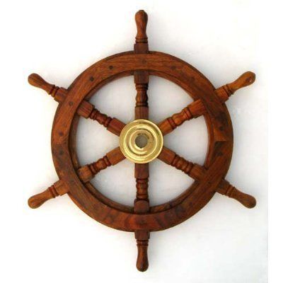 Ship Wheel Wooden 13" NauticalMart Pirate Ship Wheel, Pirate Bathroom, Wood Ship, Pirate Room, Map Quilt, Pirate Decor, Nautical Bedroom, Nautical Bathroom Decor, Boat Decor