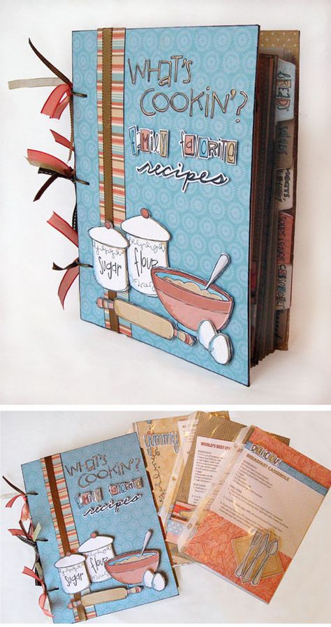 Mini Albümler, Scrapbook Recipe Book, Recipe Book Covers, Homemade Recipe Books, Recipe Book Design, Diy Cookbook, Recipe Album, Family Recipe Book, Diy Buch