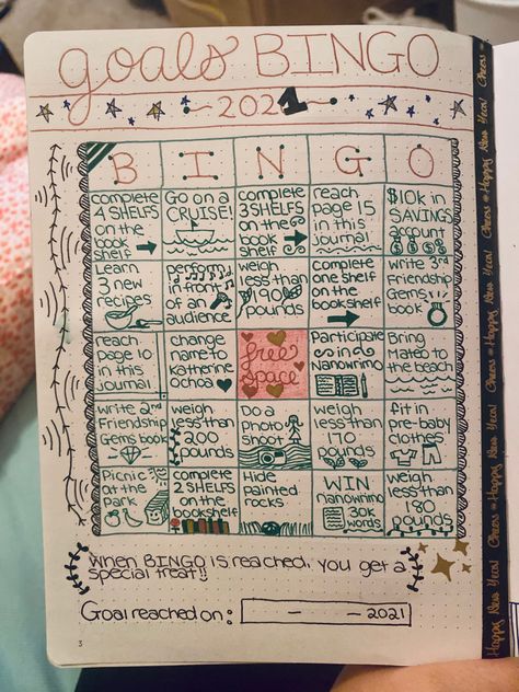 I really missed the opportunity to write GOALS instead of BINGO 🤷🏼‍♀️ finally made my bingo goals chart for this year! Here’s to making this year better than 2020 🥂 Bingo Board Ideas, Goals Bujo Page, Journal Group Ideas, Bujo Bingo Ideas, 2024 Goals Ideas, Bujo Yearly Goals, Yearly Tracker Ideas, Yearly Journal Ideas, 2024 Planner Ideas