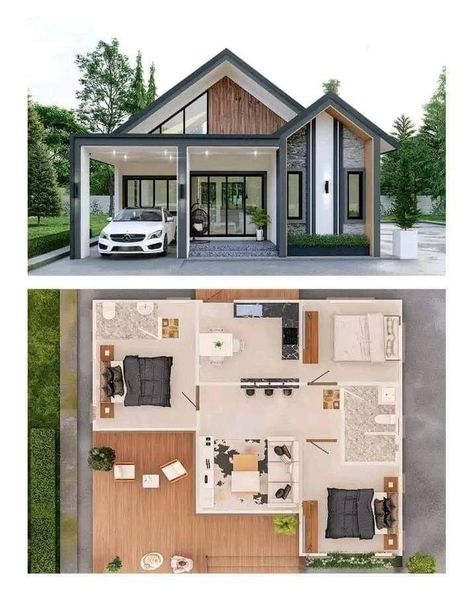 Small House Blueprints, Small House Layout, Modern Small House Design, Bloxburg Room, Modern Bungalow House, House Floor Design, Building House Plans Designs, Casas The Sims 4, House Plan Gallery